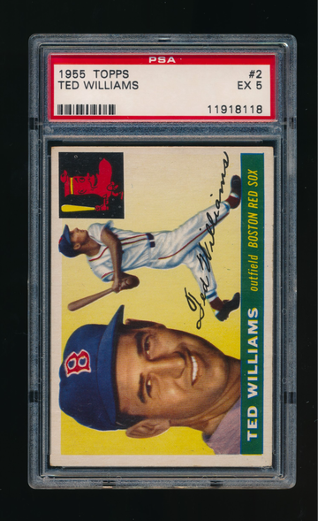 1955 Topps #2, Ted Williams PSA 5 EX Great Color!