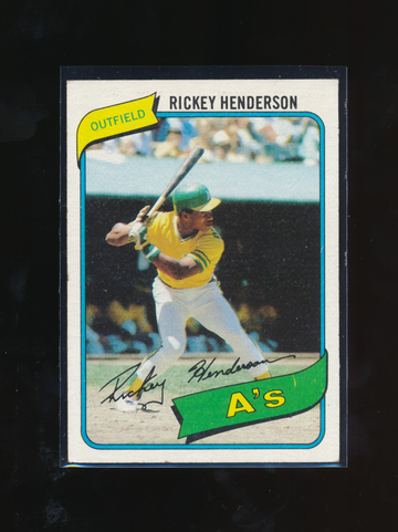 1980 Topps #482, Rickey Henderson RC EX Nice Centering