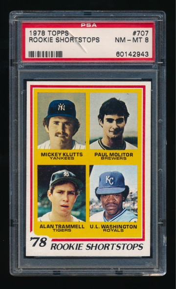 1978 Topps #707, Paul Molitor Alan Trammell RC PSA 8 NMMT