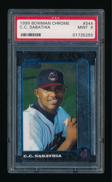1999 Bowman Chrome #344, CC Sabathia RC PSA 9 MINT