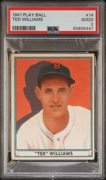 1941 Play Ball # 14, Ted Williams PSA 2 *Fantastic Color*