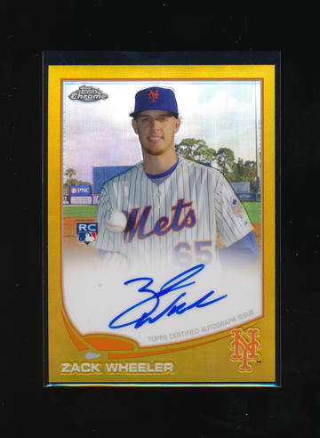 2013 Topps Chome Zack Wheeler Gold Refractor Auto RC /50, NICE