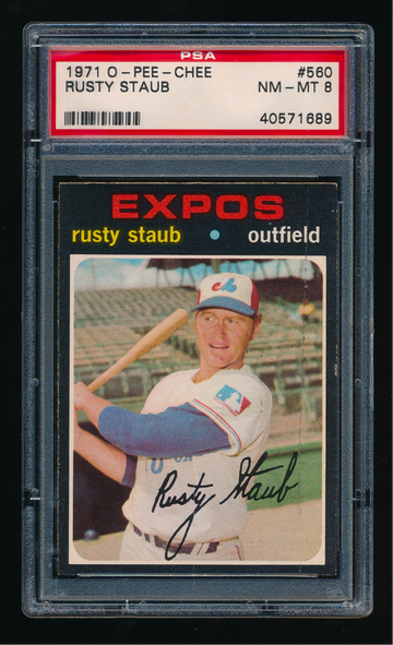1971 OPC #560, Rusty Staub PSA 8 NMMT *RARE *CENTERED