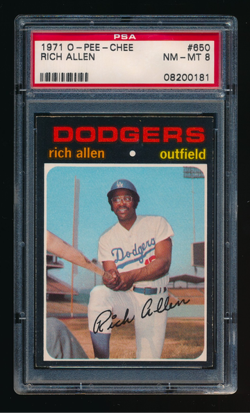 1971 OPC #650, Rich Allen PSA 8 NMMT CENTERED! Sharp TOUGH SP
