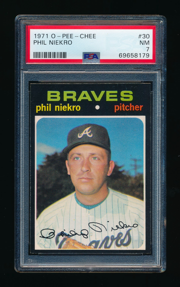 1971 OPC #30, Phil Neikro PSA 7 NM HOFer
