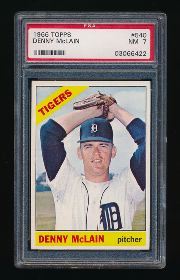 1966 Topps #540, Denny McLain PSA 7 NM *Centered* HI # SP