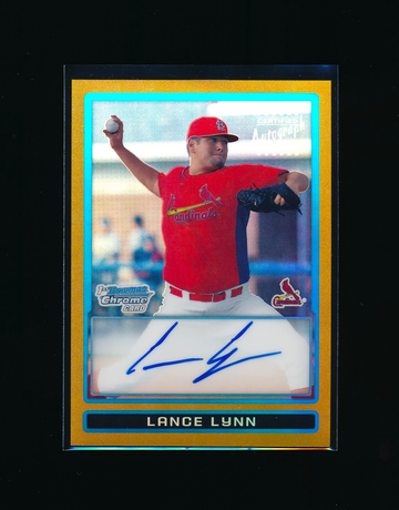 2009 Bowman Chrome Prospects Lance Lynn Gold Refractor Auto RC /50 NICE
