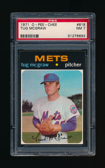 1971 OPC #618, Tug McGraw PSA 7 NM *Rare HI # SP Nice