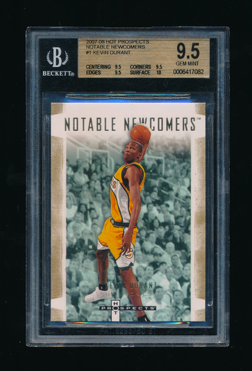 2007 Hot Prospects Notable Newcomers #1 Kevin Durant RC BGS 9.5 10 sub