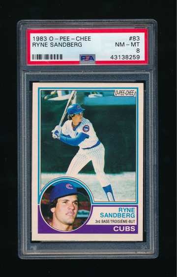 1983 OPC #83, Ryne Sandberg RC PSA 8 NMMT