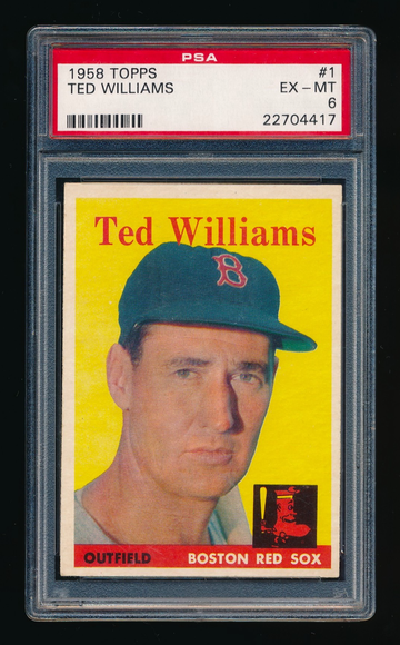 1958 Topps #1, Ted Williams PSA 6 EXMT Great color and Centering
