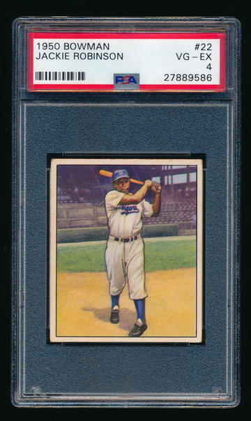 1950 Bowman #22, Jackie Robinson PSA 4 *Centered, Clean, No Creases* !!