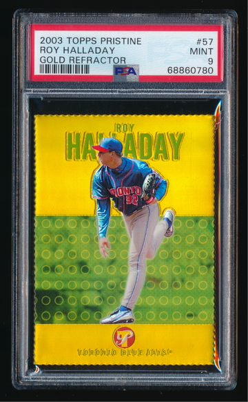 2003 Topps Pristine #57 Roy Halladay SP Die-Cut Gold Refractor PSA 9 Mint