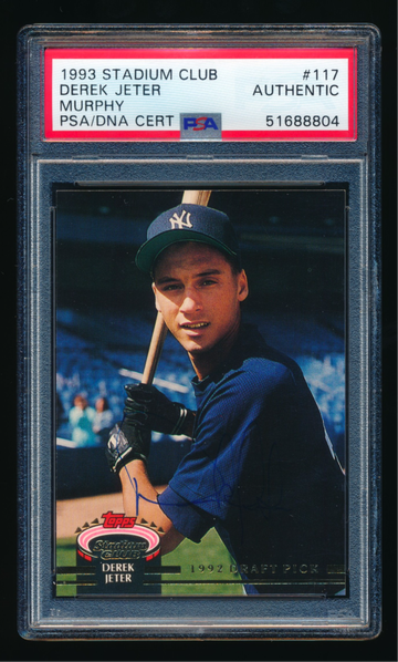 1993 Topps Stadium Club Murphy #117 Derek Jeter RC Auto PSA *Vintage, Rookie Year Signature