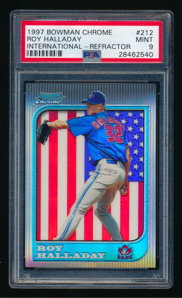 1997 Bowman Chrome International #212, Roy Halladay RC SP Refractor PSA 9