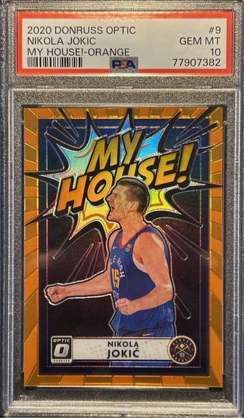 NIKOLA JOKIC 2020 Optic MY HOUSE! Orange 8/39 Panini #9 PSA 10