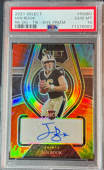 2021 Panini Select Ian Book Rookie Auto Tie Dye /25 PSA 10