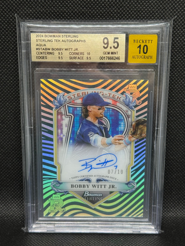 2024 Bowman Sterling Tek - Bobby Witt Jr Aqua Auto /10 Jersey Match