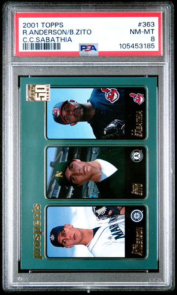 2001 Topps R. Anderson/B.Zito/C.C. Sabathia HOF RC PSA 8