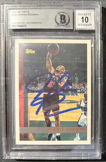 1997 Topps Dennis Rodman Autograph BGS 10