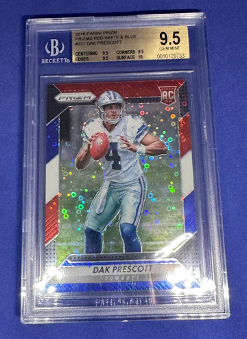 Dak Prescott 2016 Panini Prizm Red/White/Blue Disco PSA 10 GEM MINT