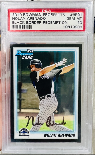 2010 1st Bowman Prospects Nolan Arenado Black Border Redemption PSA 10 