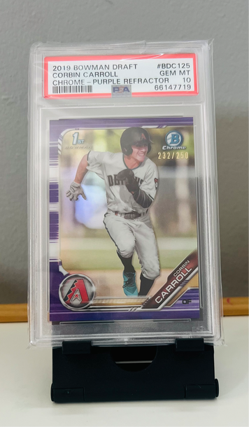 2019 Bowman Draft Corbin Carroll Purple Refractor PSA 10