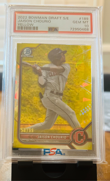 Jaison Chourio 2022 Bowman Draft Sapphire Edition yellow /99 #BDC-189 Guardians