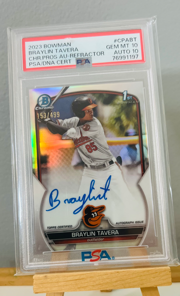 2023 Bowman Braylin Tavera Auto Refractor /499 PSA 10