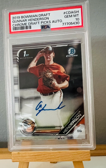 Gunnar Henderson PSA 10 GEM MINT 2019 Bowman Chrome RC Rookie AUTO Orioles