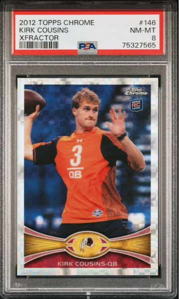 Kirk Cousins Rookie Card RC 2012 Topps Chrome Xfractor #146 PSA 8 Pop 3 Vikings