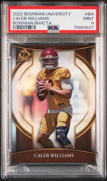 2022 Bowman University Chrome Invicta BI4 Caleb Williams PSA 9 POP 27