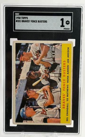 1958 Topps braves Fence Busters #351 Aaron/Mathews