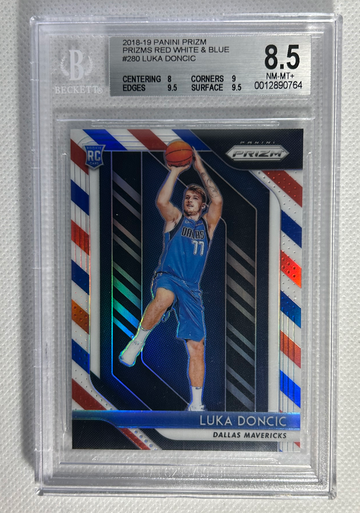 2018-19 Panini Prizm Luka Doncic Red White Blue #280 BGS 8.5 Rookie