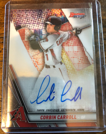 2019 BOWMAN'S BEST CORBIN CARROLL RC ROOKIE AUTOGRAPH ON-CARD AUTO! 