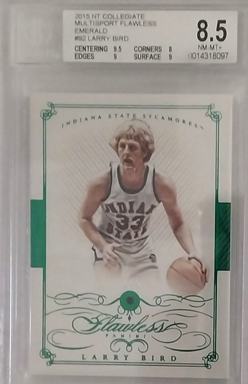 2015 National Treasures Collegiate Multisport Flawless Larry Bird Emerald Gemstone 1 / 5 BGS 8.5