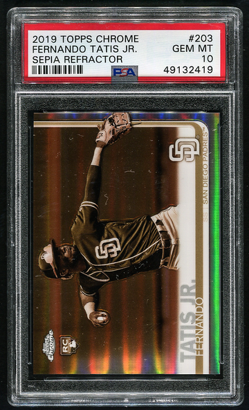 2019 Topps Chrome #203 Fernando Tatis Jr. X-Sepia Gem Mint RC PSA 10