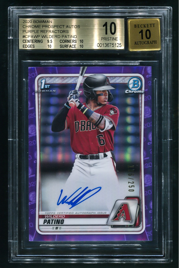 2020 Bowman Chrome 1st Wilderd Patino Purple Refractor Auto BGS 10/10 Pristine