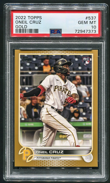 2022 Topps Series 2 Oneil Cruz #537 Gold  /2022 PSA 10 Gem MT Rookie RC