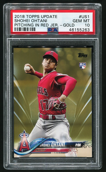 2018 Topps Update Shohei Ohtani GOLD /2018 US1 Angels RC PSA 10