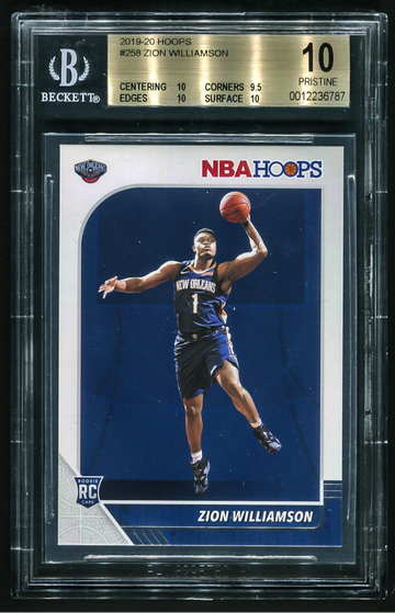 2019-20 Panini NBA Hoops Zion Williamson Rookie RC #258 - BGS 10 Pristine