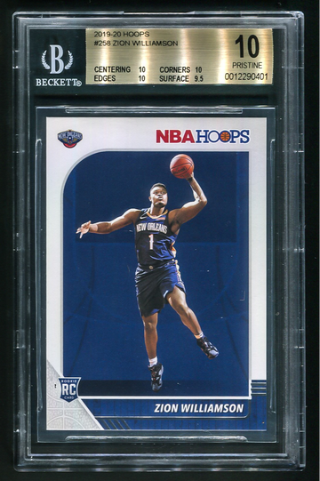 2019-20 Panini NBA Hoops Zion Williamson Rookie RC #258 - BGS 10 Pristine