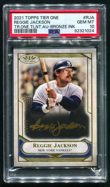 2021 Topps Tier One Reggie Jackson /25 Talent Auto Bronze Ink PSA 10 - POP 1