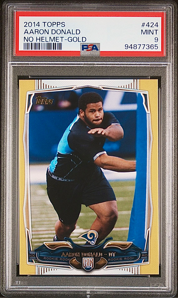 2014 Topps Chrome #175 Aaron Donald Rams RC Rookie Gold /2014 PSA 9