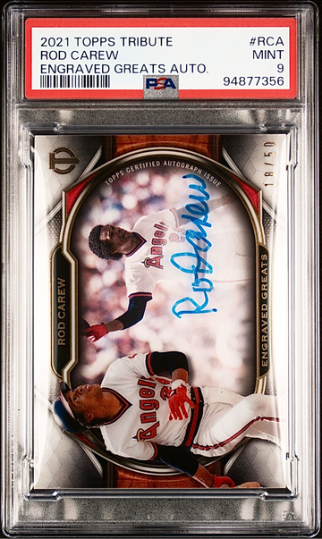 2021 Topps Tribute Rod Carew Engraved Greats AUTO /50 PSA 9 POP 1 Autograph