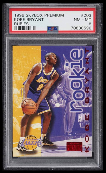 1996 SKYBOX PREMIUM RUBIES ROOKIE KOBE BRYANT #203 RC PSA 8 Shipping from Malaysia