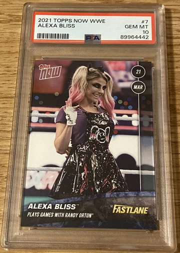 2021 Topps Now WWE Alexa Bliss #7 - Plays Games With Randy Orton PSA 10 POP 8