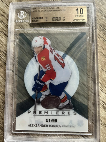 2013-14 Aleksander Barkov 1/1 Upper Deck Ice Premieres 1  /99 RC BGS 10 PRISTINE