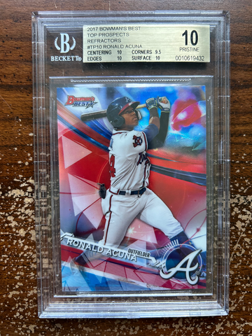 2017 Bowman’s Best TP10 Ronald Acuna Top Prospects-Refractor BGS 10