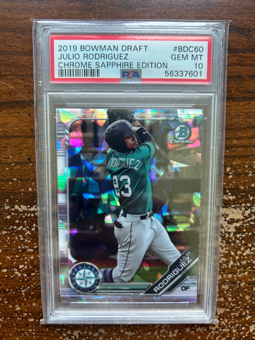 2019 Bowman Draft BDC60 Julio Rodriguez Chrome Sapphire Edition PSA 10